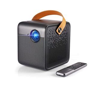 WEMAX Dice 1080P FHD Proyector Portátil para el Cine al Aire Libre, 700 ANSI Lumens, Android TV 9.0, 3 Hrs Duración de la Batería, Dolby Audio, Enfoque Automático, Soporte 4K WiFi Bluetooth